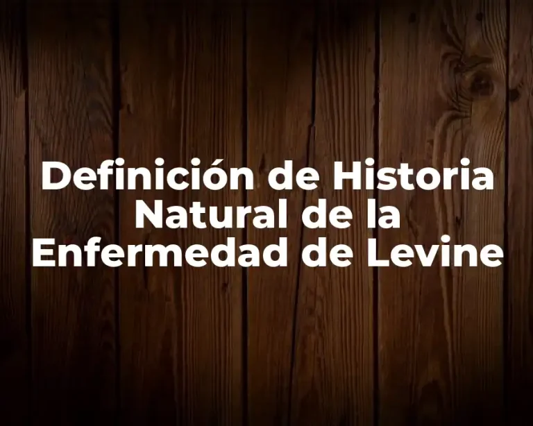 Definición de Historia Natural de la Enfermedad de Levine