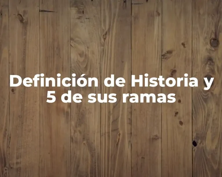 Definición de Historia y 5 de sus ramas