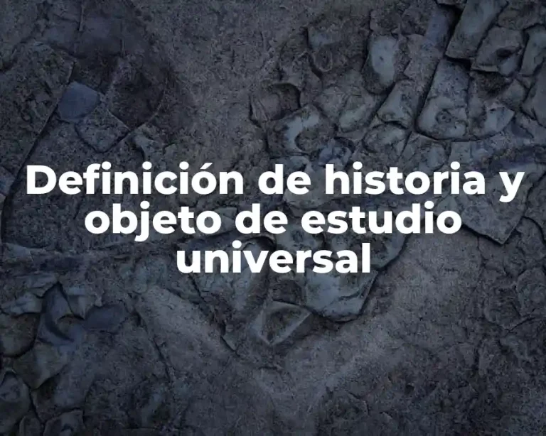 Definición de historia y objeto de estudio universal