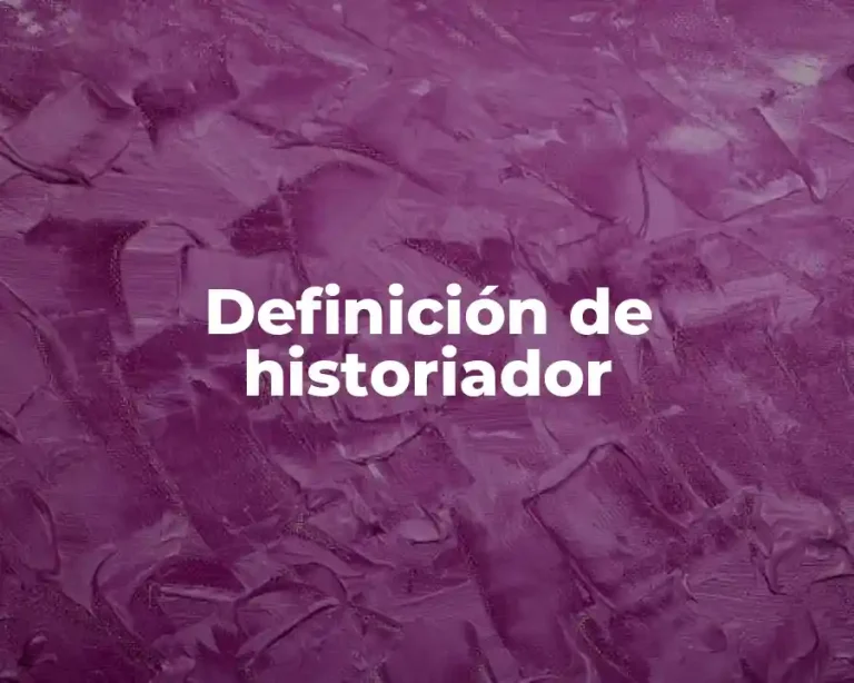 Definición de historiador