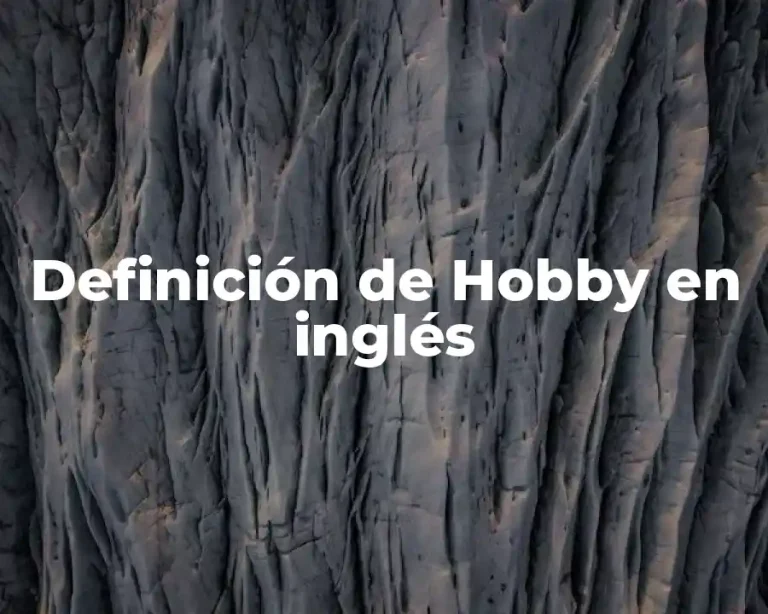 Definición de Hobby en inglés