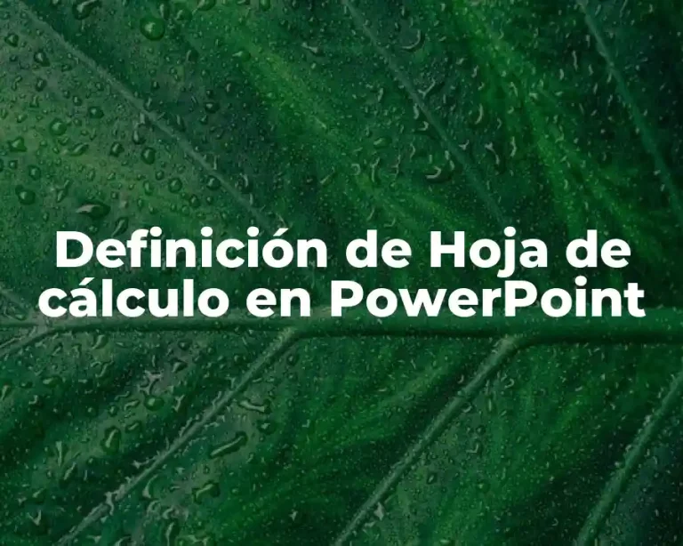Definición de Hoja de cálculo en PowerPoint