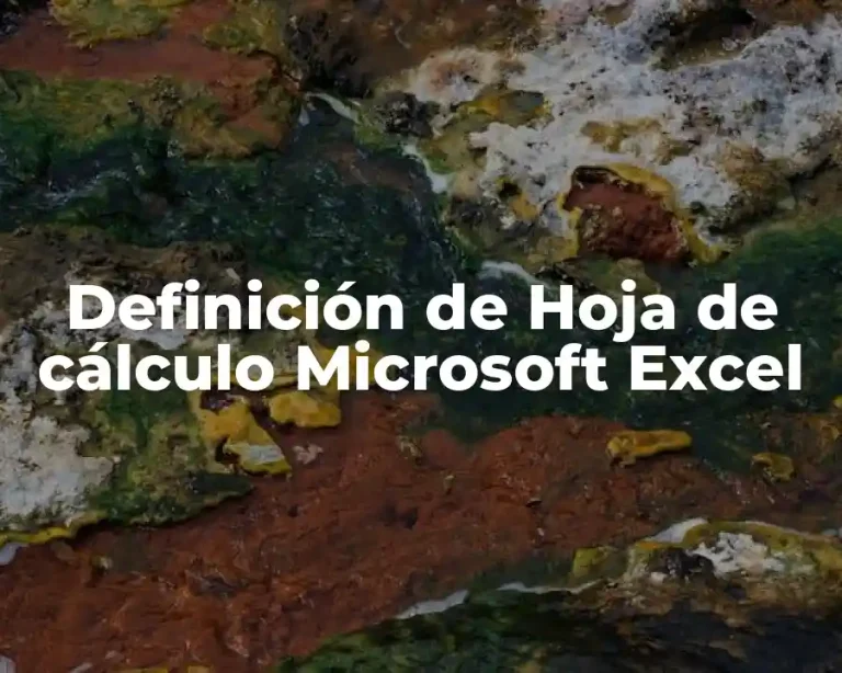 Definición de Hoja de cálculo Microsoft Excel