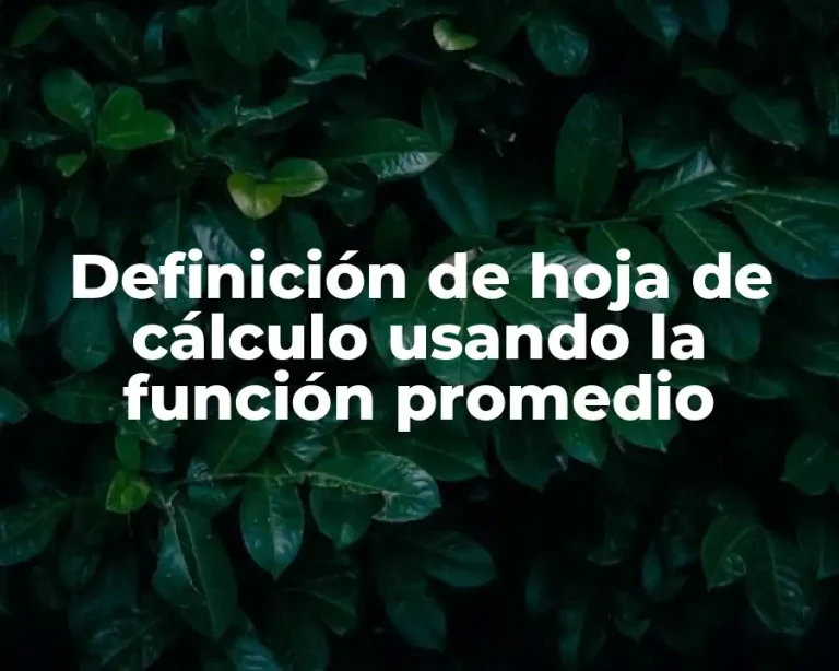 Definición de hoja de cálculo usando la función promedio