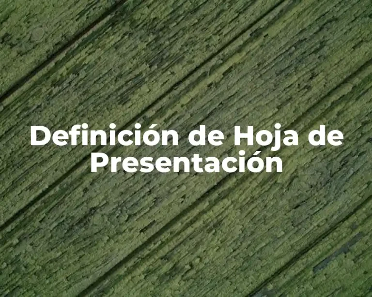Definición de Hoja de Presentación