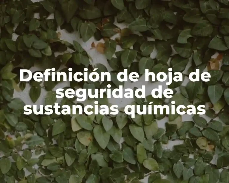 Definición de hoja de seguridad de sustancias químicas