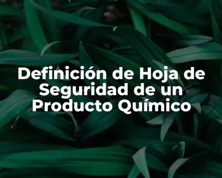 Definición de Hoja de Seguridad de un Producto Químico