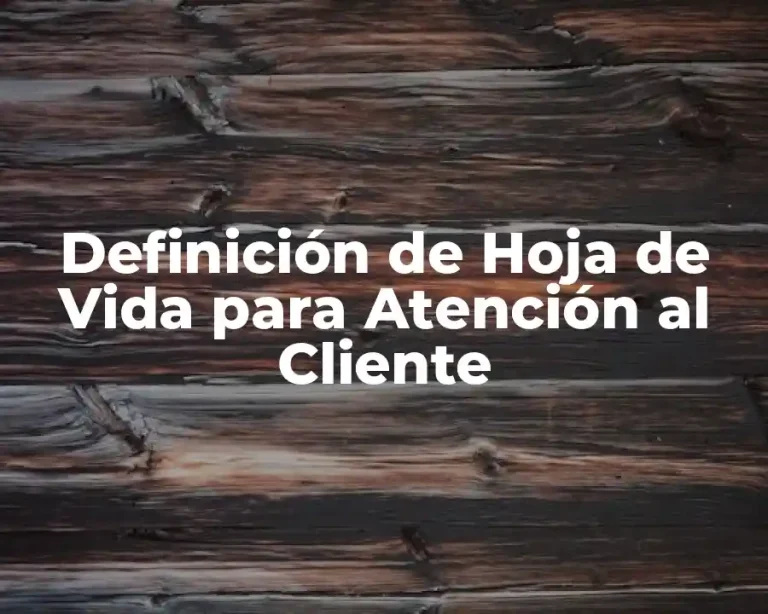 Definición de Hoja de Vida para Atención al Cliente