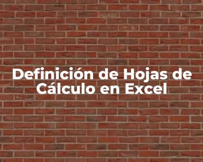 Definición de Hojas de Cálculo en Excel
