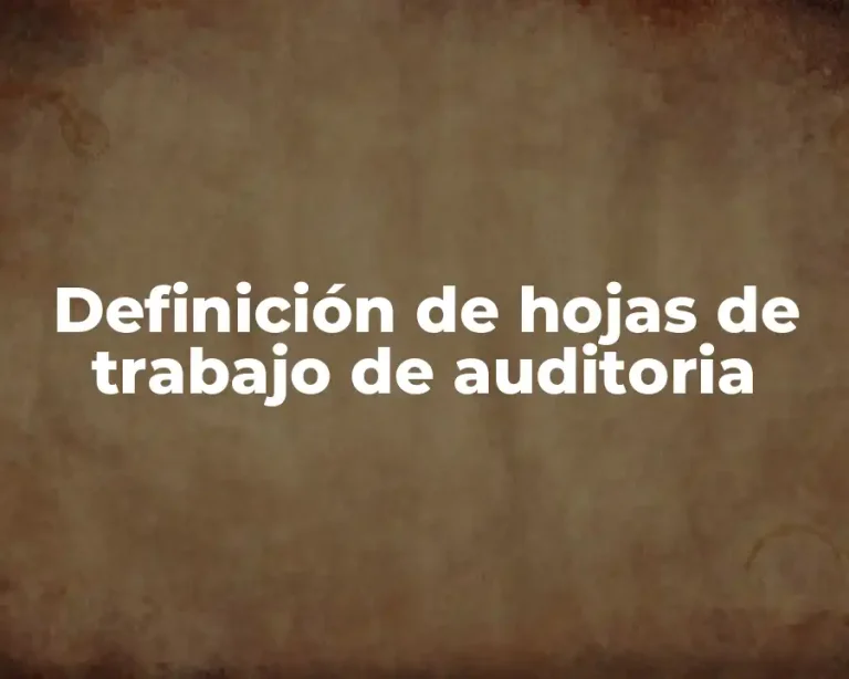 Definición de hojas de trabajo de auditoria