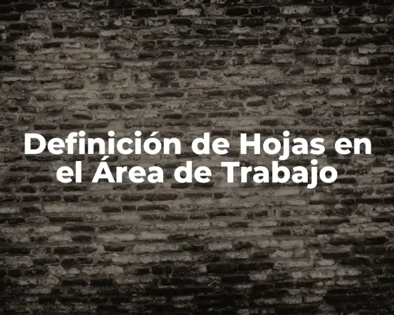 Definición de Hojas en el Área de Trabajo