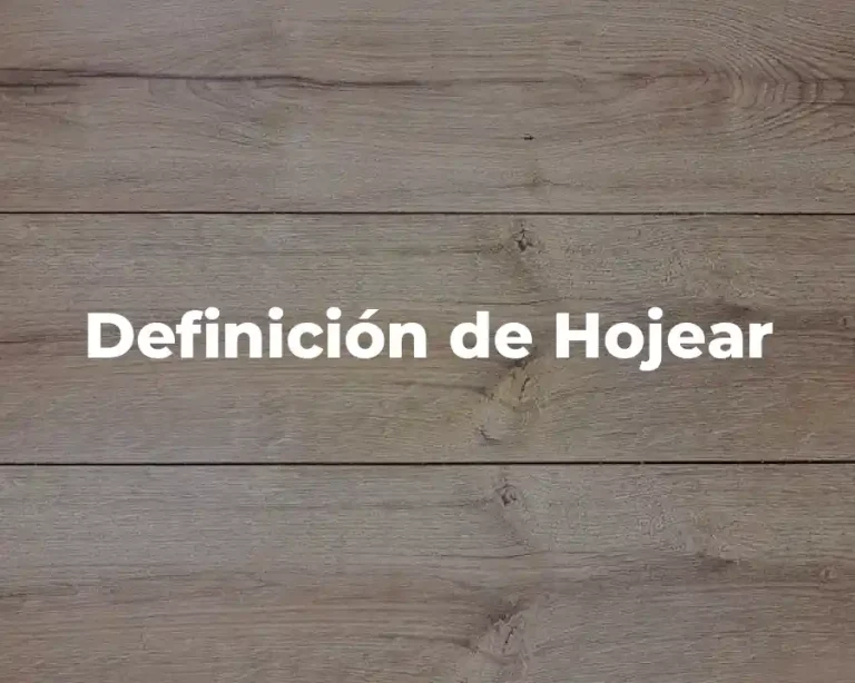 Definición de Hojear