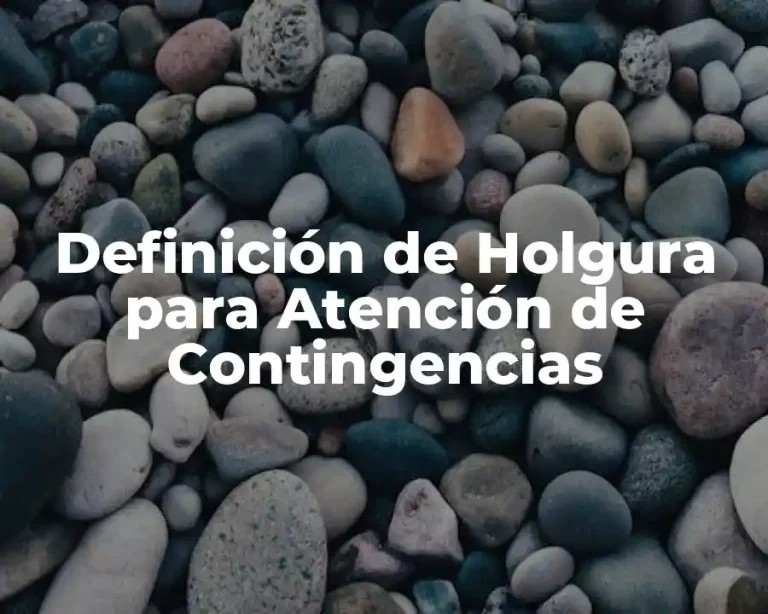 Definición de Holgura para Atención de Contingencias