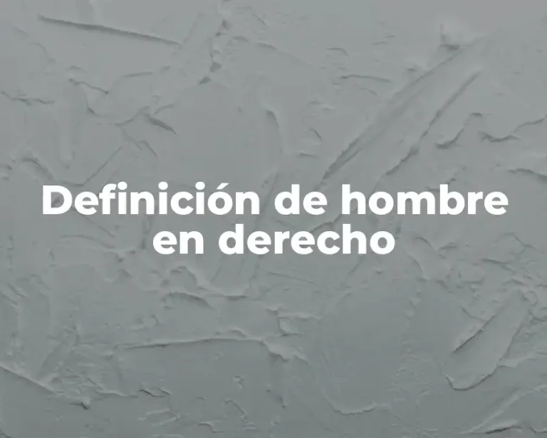 Definición de hombre en derecho