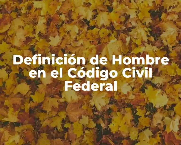Definición de Hombre en el Código Civil Federal