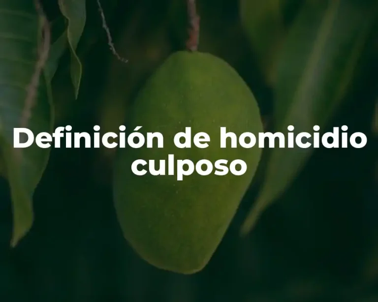 Definición de homicidio culposo