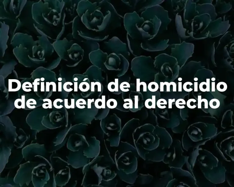 Definición de homicidio de acuerdo al derecho