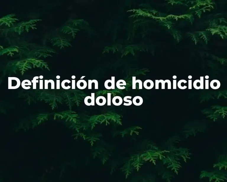 Definición de homicidio doloso