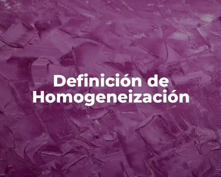 Definición de Homogeneización