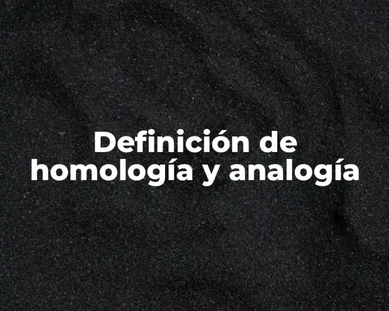 Definición de homología y analogía