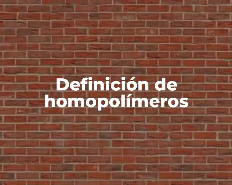 Definición de homopolímeros