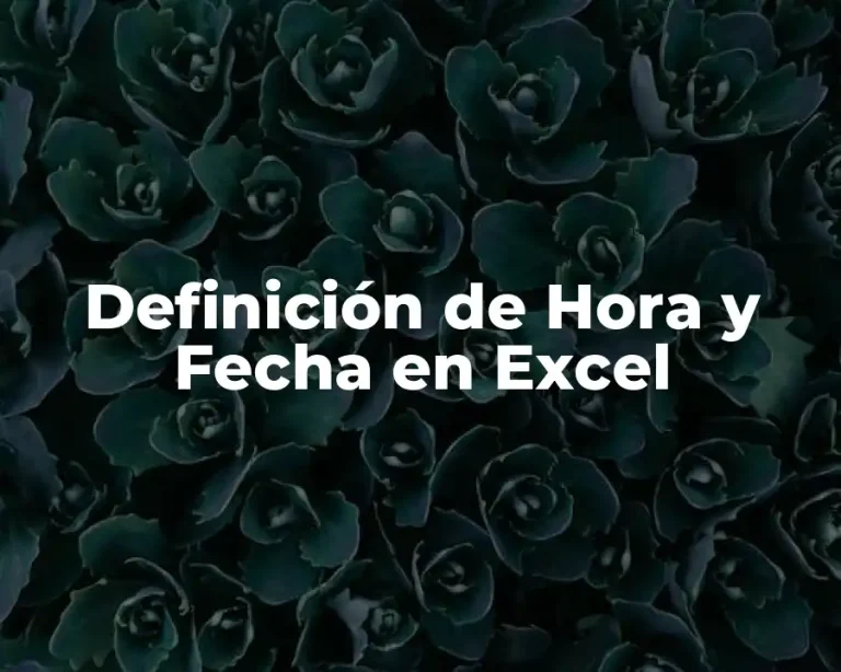 Definición de Hora y Fecha en Excel