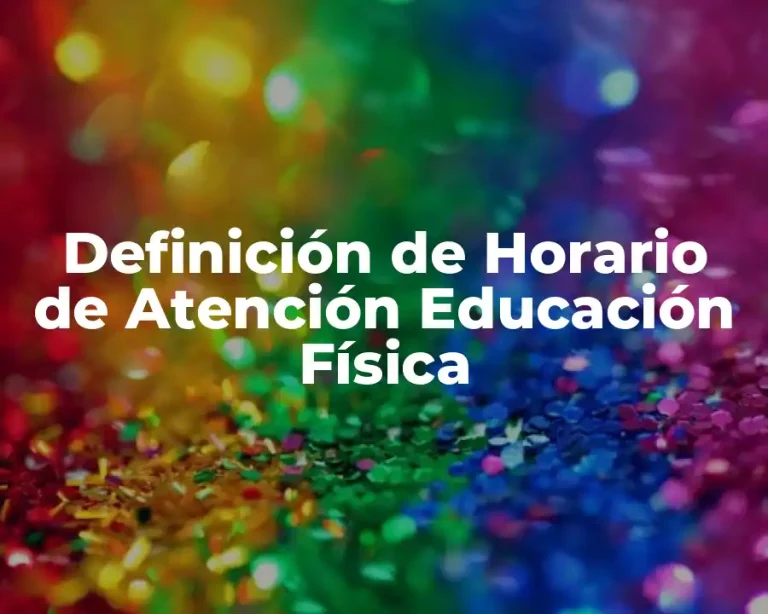 Definición de Horario de Atención Educación Física
