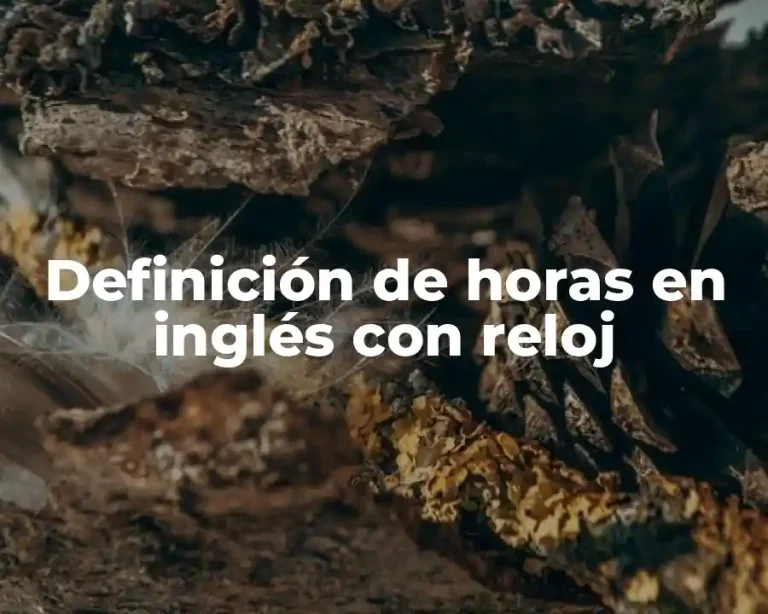 Definición de horas en inglés con reloj