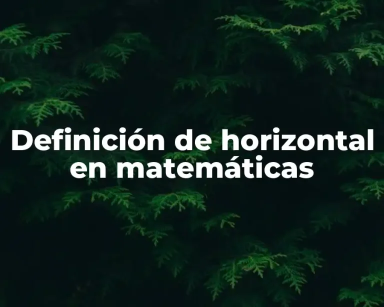 Definición de horizontal en matemáticas