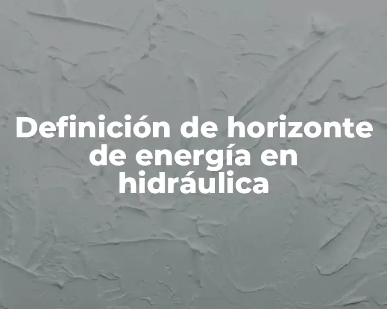 Definición de horizonte de energía en hidráulica