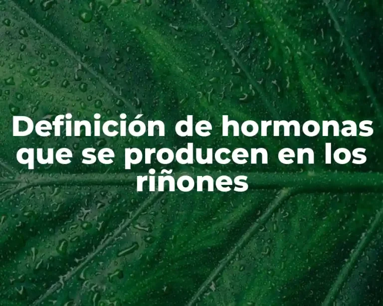 Definición de hormonas que se producen en los riñones