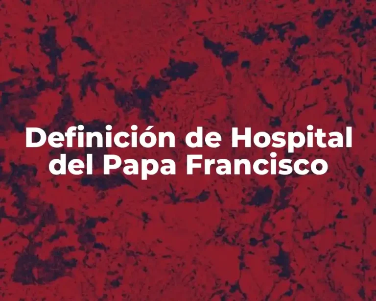 Definición de Hospital del Papa Francisco