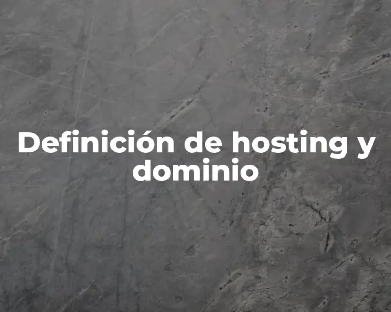Definición de hosting y dominio