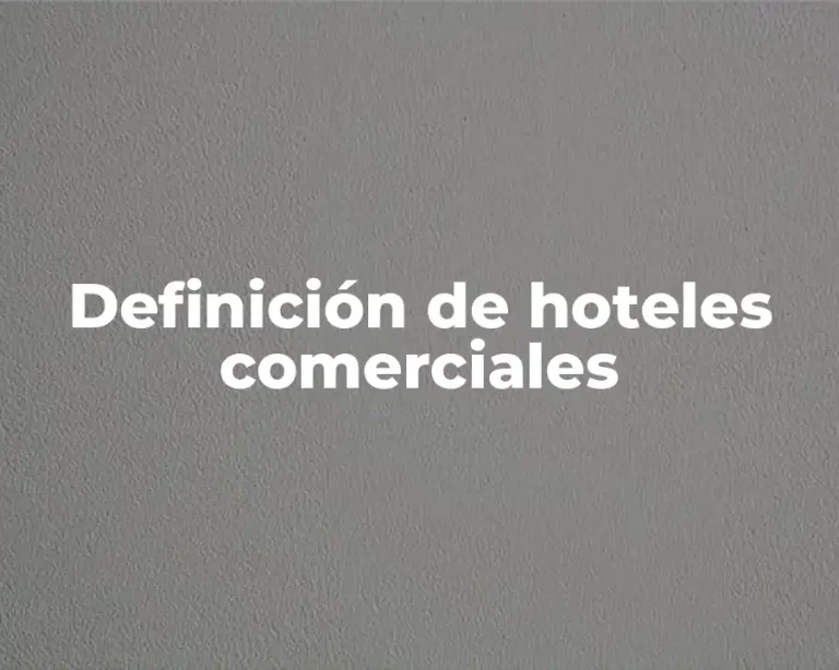Definición de hoteles comerciales