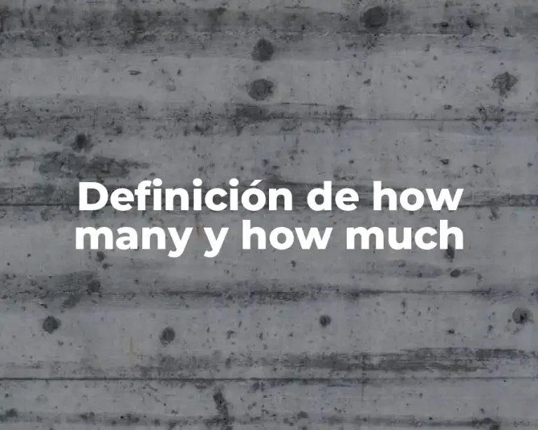 Definición de how many y how much