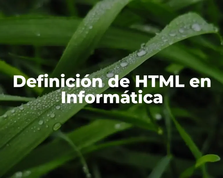 Definición de HTML en Informática