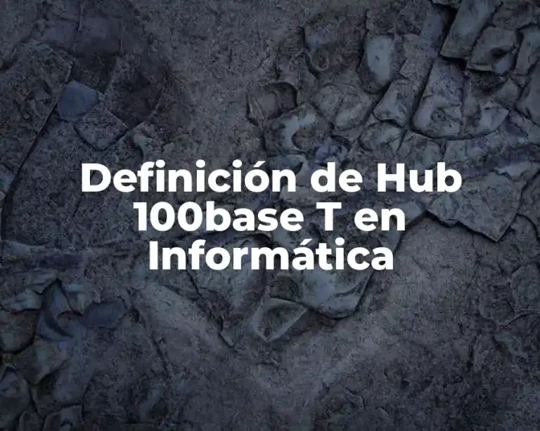 Definición de Hub 100base T en Informática