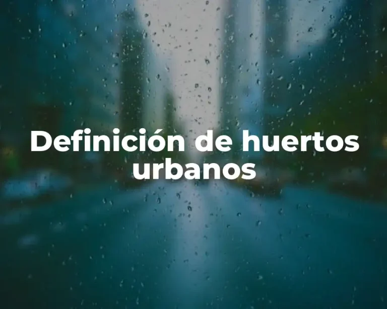 Definición de huertos urbanos