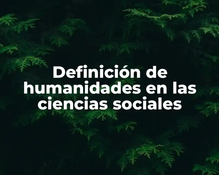 Definición de humanidades en las ciencias sociales
