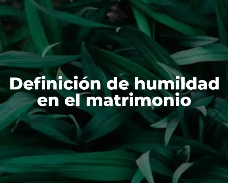 Definición de humildad en el matrimonio