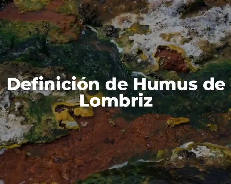 Definición de Humus de Lombriz