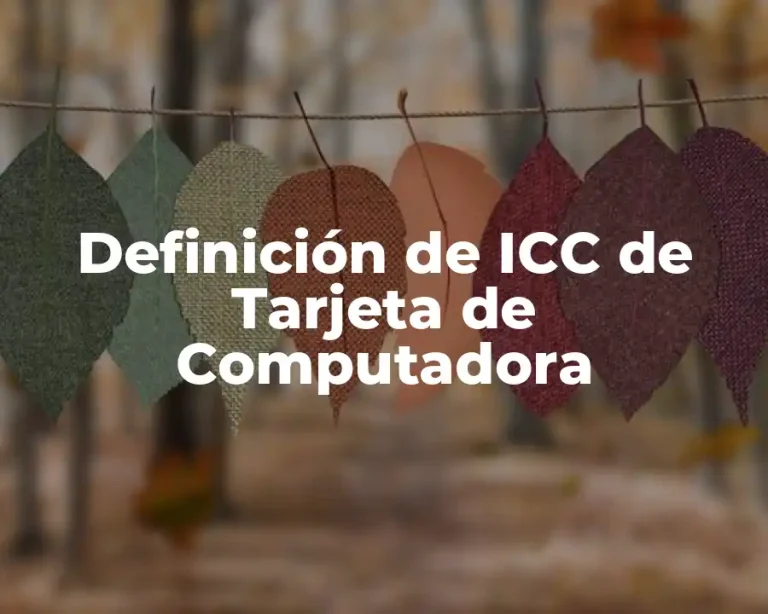 Definición de ICC de Tarjeta de Computadora