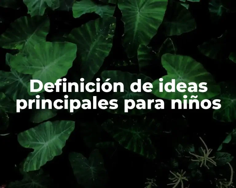 Definición de ideas principales para niños