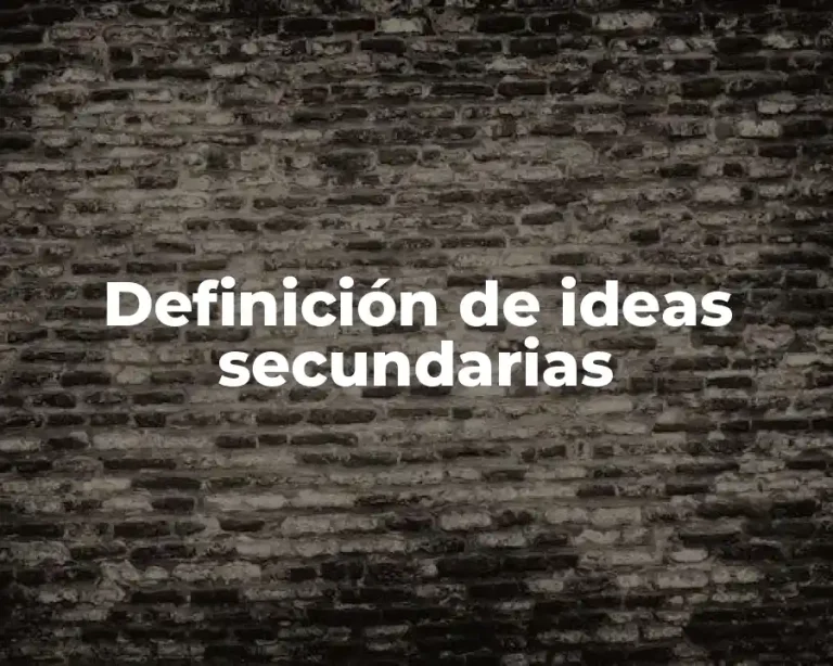 Definición de ideas secundarias