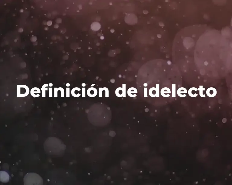 Definición de idelecto