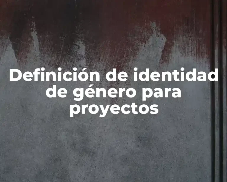 Definición de identidad de género para proyectos