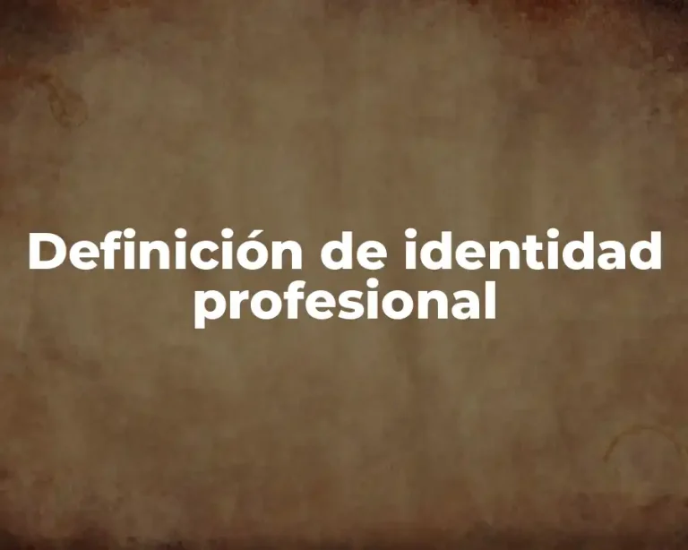 Definición de identidad profesional