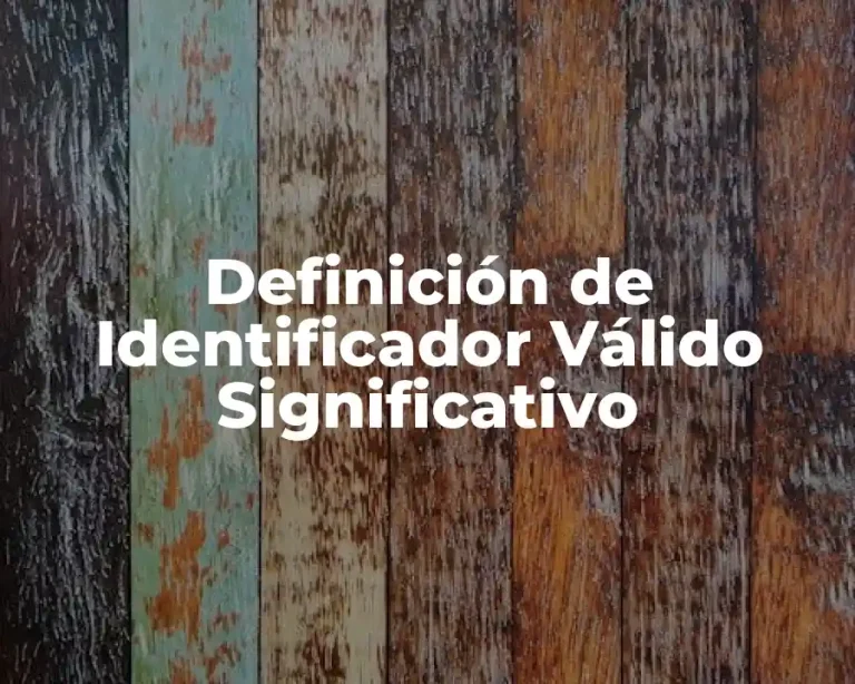 Definición de Identificador Válido Significativo