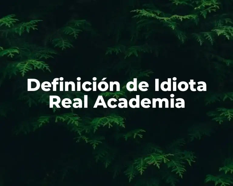 Definición de Idiota Real Academia