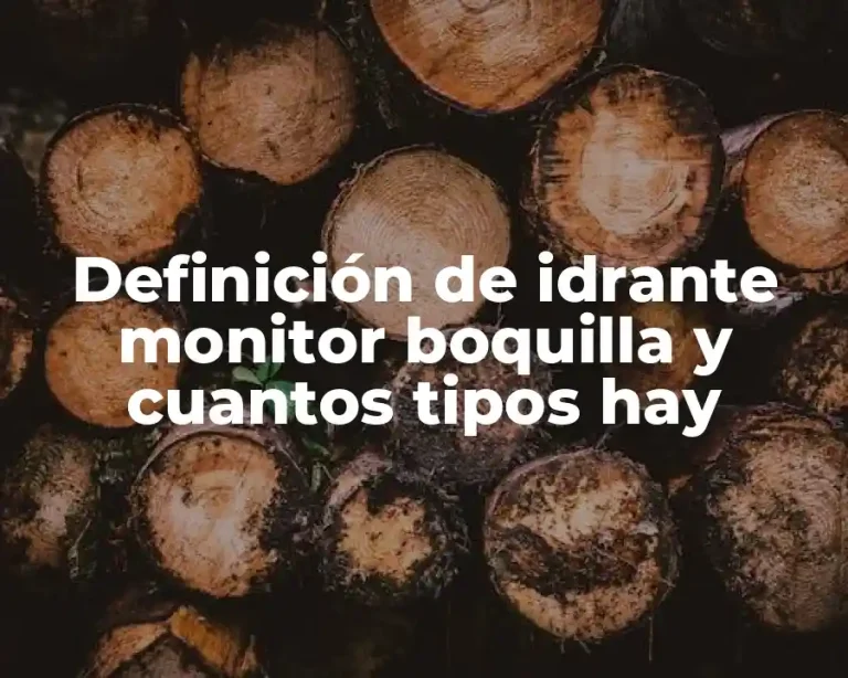 Definición de idrante monitor boquilla y cuantos tipos hay